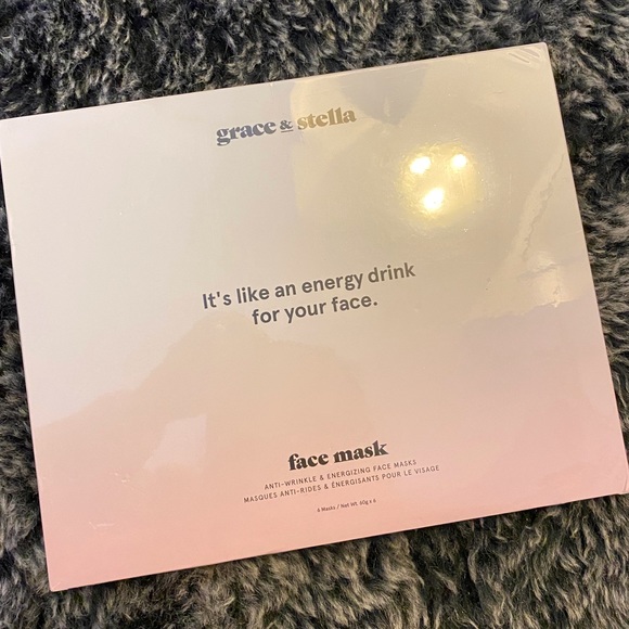 6 Pack Grace & Stella Energy drink Anti Wrinkle Collagen Face Masks - Picture 4 of 5